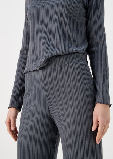 Grey Ribbed Co-Ord Trousers