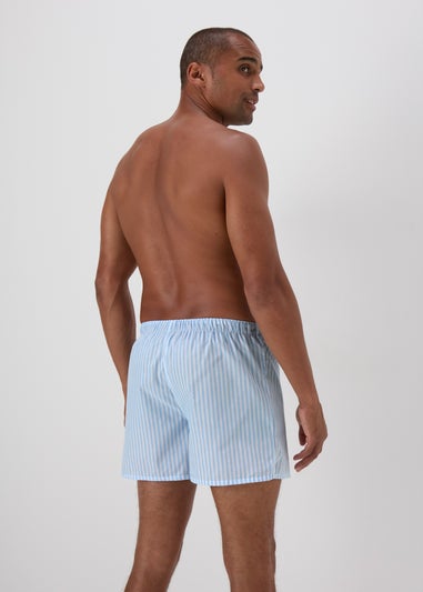 3 Pack Blue Stripe Woven Boxers