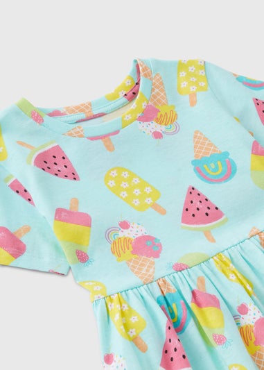 Girls Aqua Lolly Dress (1-7yrs)