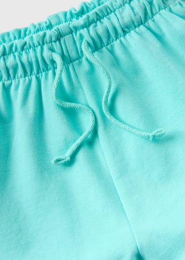 Girls Blue Aqua Sweat Shorts (1-7yrs)