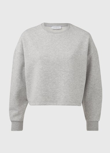 Grey Dropped Shoulder Crew Neck Sweatshirt