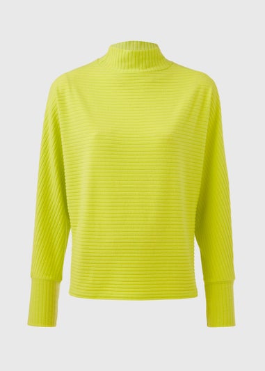 Lime Rib High Neck Top