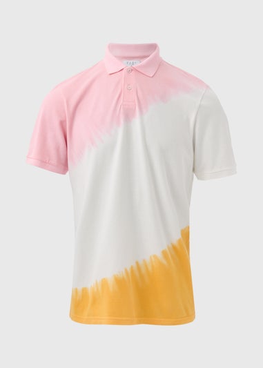 Pink & Orange Tie Dye Polo Shirt