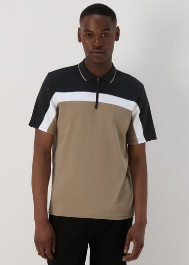 Black & Stone Horizontal Cut & Sew Polo Shirt