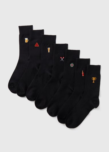 7PK Pub Embroidered Socks