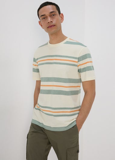 Ecru Multicolour Candy Stripe T-Shirt