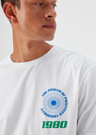 US Athletic White Oversized Print T-Shirt