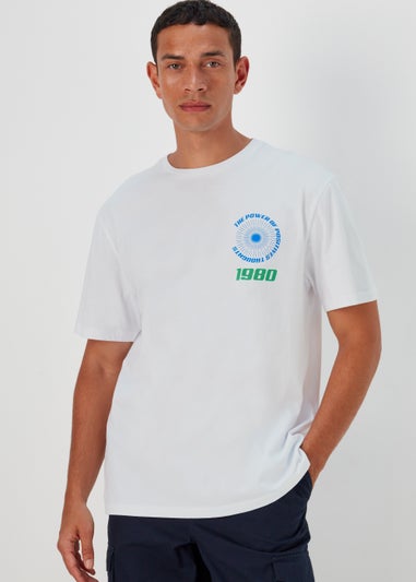 US Athletic White Oversized Print T-Shirt