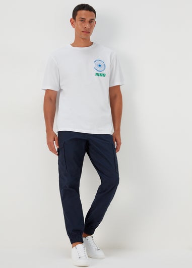 US Athletic White Oversized Print T-Shirt