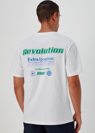 US Athletic White Oversized Print T-Shirt
