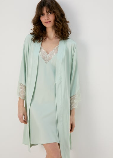 Green Lace Bridal Dressing Gown