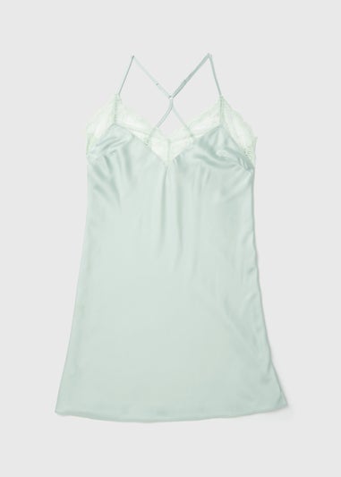 Green Lace Bridal Satin Chemise