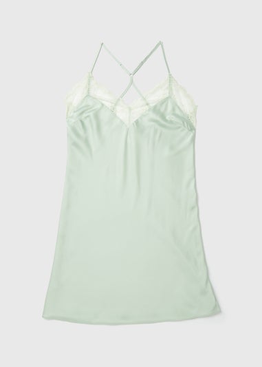 Green Lace Bridal Satin Chemise