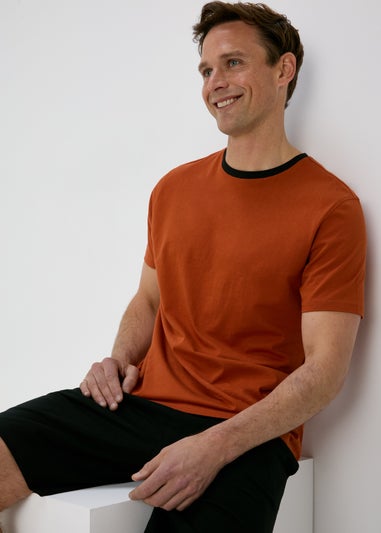 Orange Basic T-Shirt & Shorts Pyjama Set