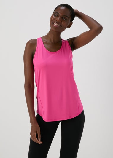 Souluxe Pink Mesh Sports Vest Top