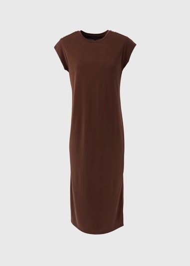 Brown Jersey Midi Dress