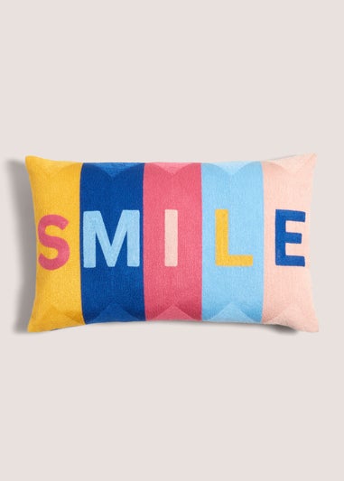 Multicolour Smile Slogan Cushion