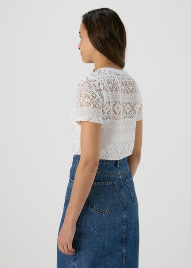 Papaya Petite Cream Lace T-Shirt