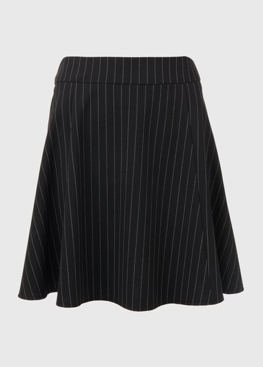 Black Pinstripe Mini Skirt