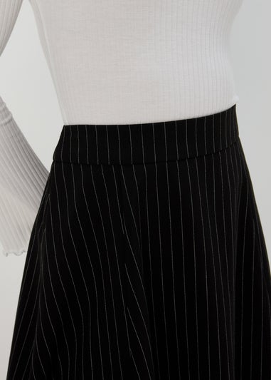 Black Pinstripe Mini Skirt