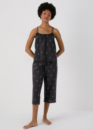 Black Printed Pyjama Set