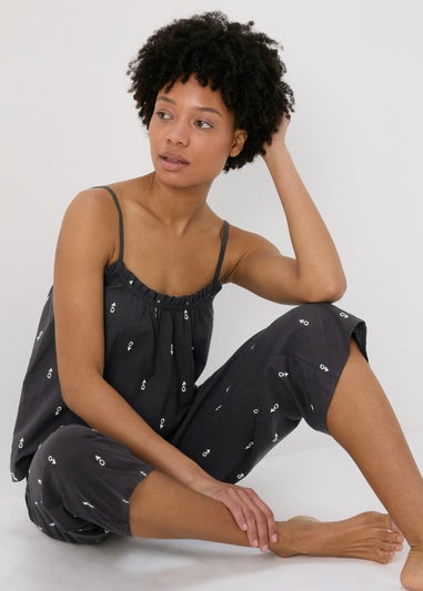 Black Printed Pyjama Set