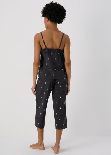 Black Printed Pyjama Set