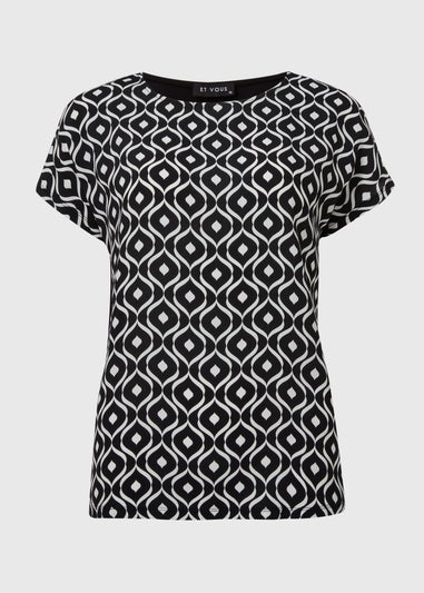 Monochrome Short Sleeve Top