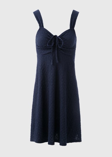 Navy Crinkle Cami Mini Dress