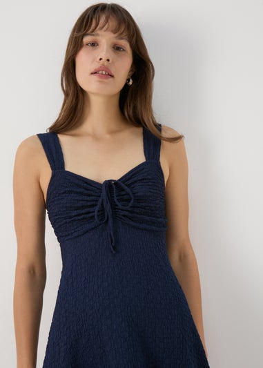 Navy Crinkle Cami Mini Dress