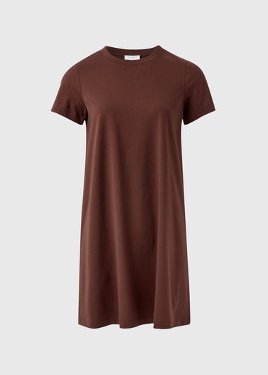 Brown Jersey Mini T-Shirt Dress
