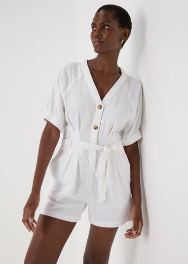 White Linen Playsuit