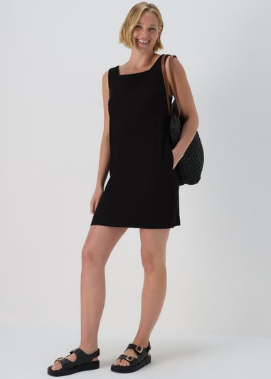 Black Linen Mini Dress