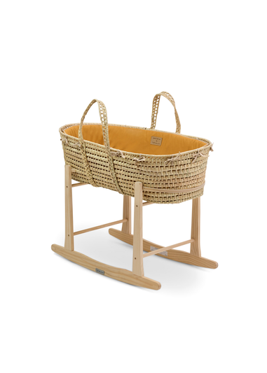 Clair de Lune Savannah Palm Moses Basket with Rocking Stand