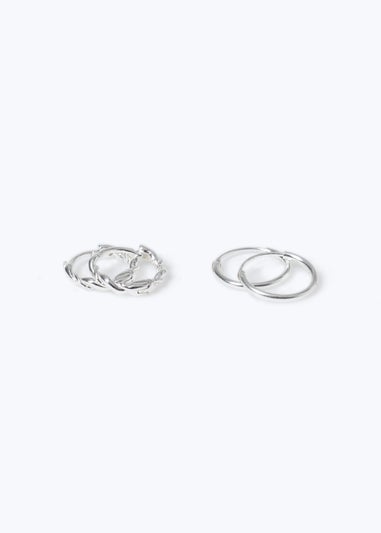 Silver 2pk Hoop Earrings