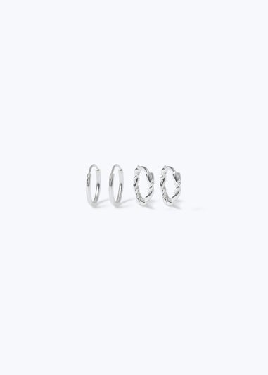 Silver 2pk Hoop Earrings