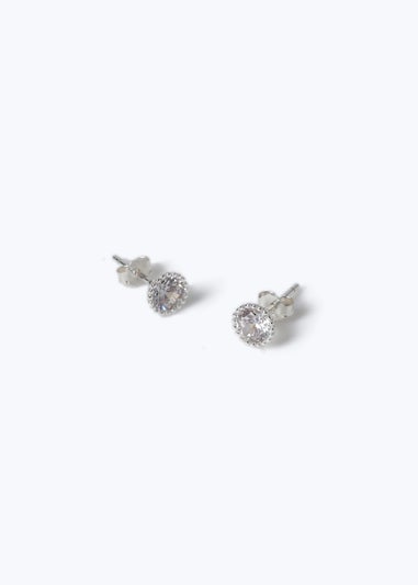 Silver Rhinestone Earrings