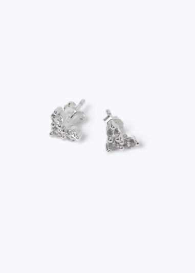 Silver Heart Stud Earrings