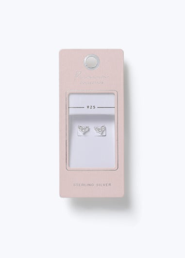 Silver Heart Stud Earrings