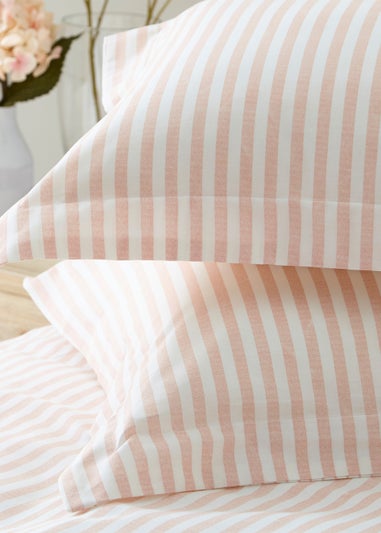 Yard Hebden Melange Blush Pink Stripe Duvet Cover Set