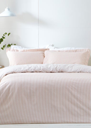 Yard Hebden Melange Blush Pink Stripe Duvet Cover Set