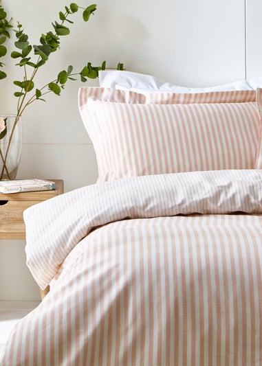 Yard Hebden Melange Blush Pink Stripe Duvet Cover Set