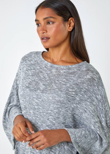 Roman Grey Marl Stretch Knit Jersey Top