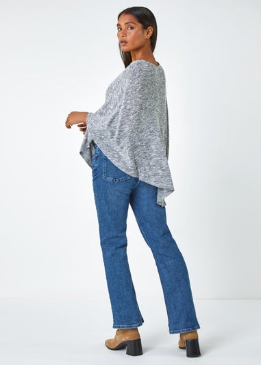 Roman Grey Marl Stretch Knit Jersey Top