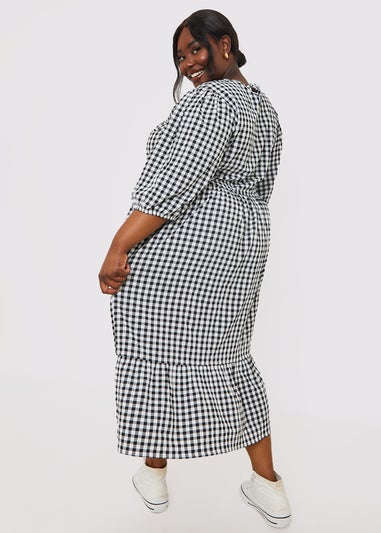 In The Style Stacey Black & White Gingham Midi Dress