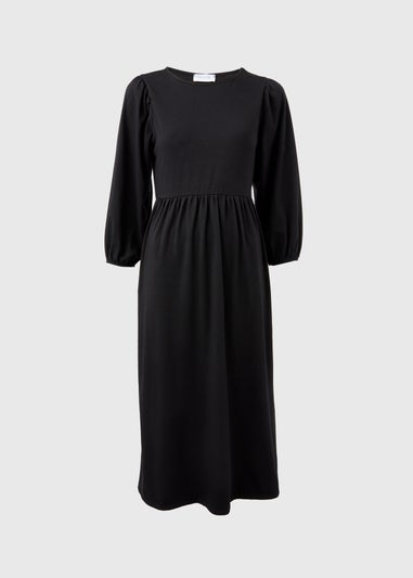 Black Smock Midi Dress