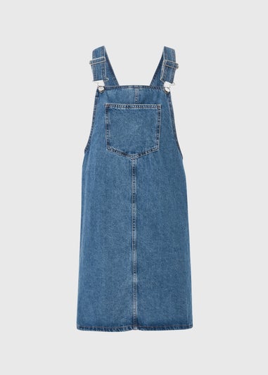 Mid Wash Denim Pinafore Dress