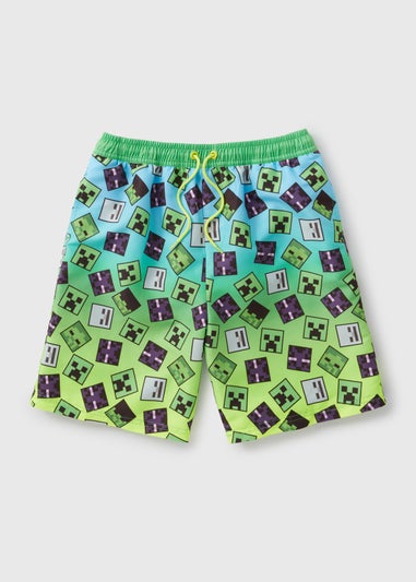 Minecraft Kids Green Swimshorts (5-12yrs)