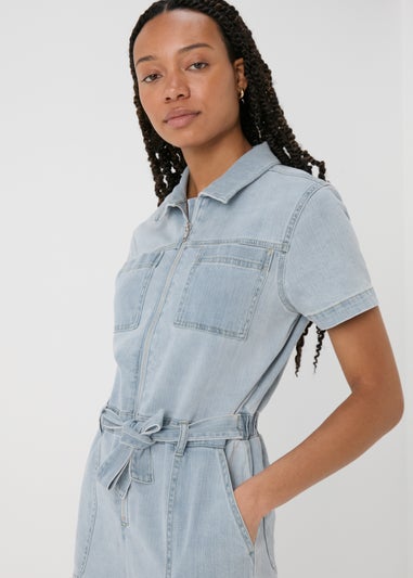 Lightwash Blue Denim Playsuit