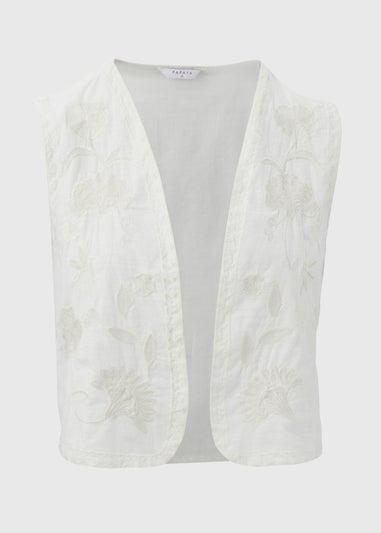 White Embroidered Waistcoat